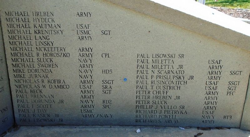 Veterans Memorial Honor Roll image. Click for full size.