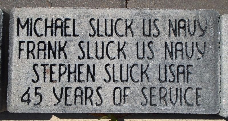 Veterans Memorial Sluck Family Paver image. Click for full size.