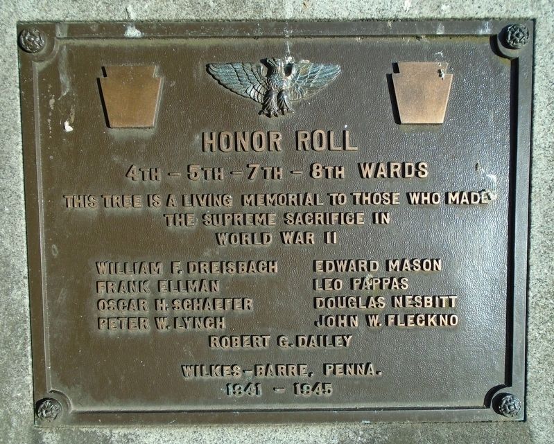 4th-5th-7th-8th Wards WWII Honor Roll Marker image. Click for full size.
