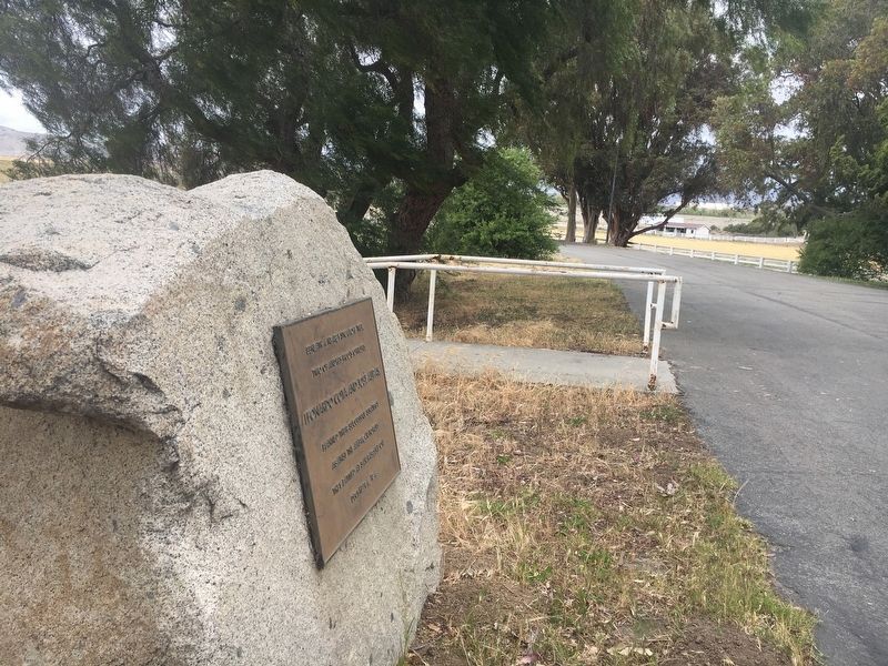 Marker in foreground with Santa Margarita River valley in the background.. Click for full size. Marker in foreground with Santa Margarita River valley in the background. image. Click for full size.