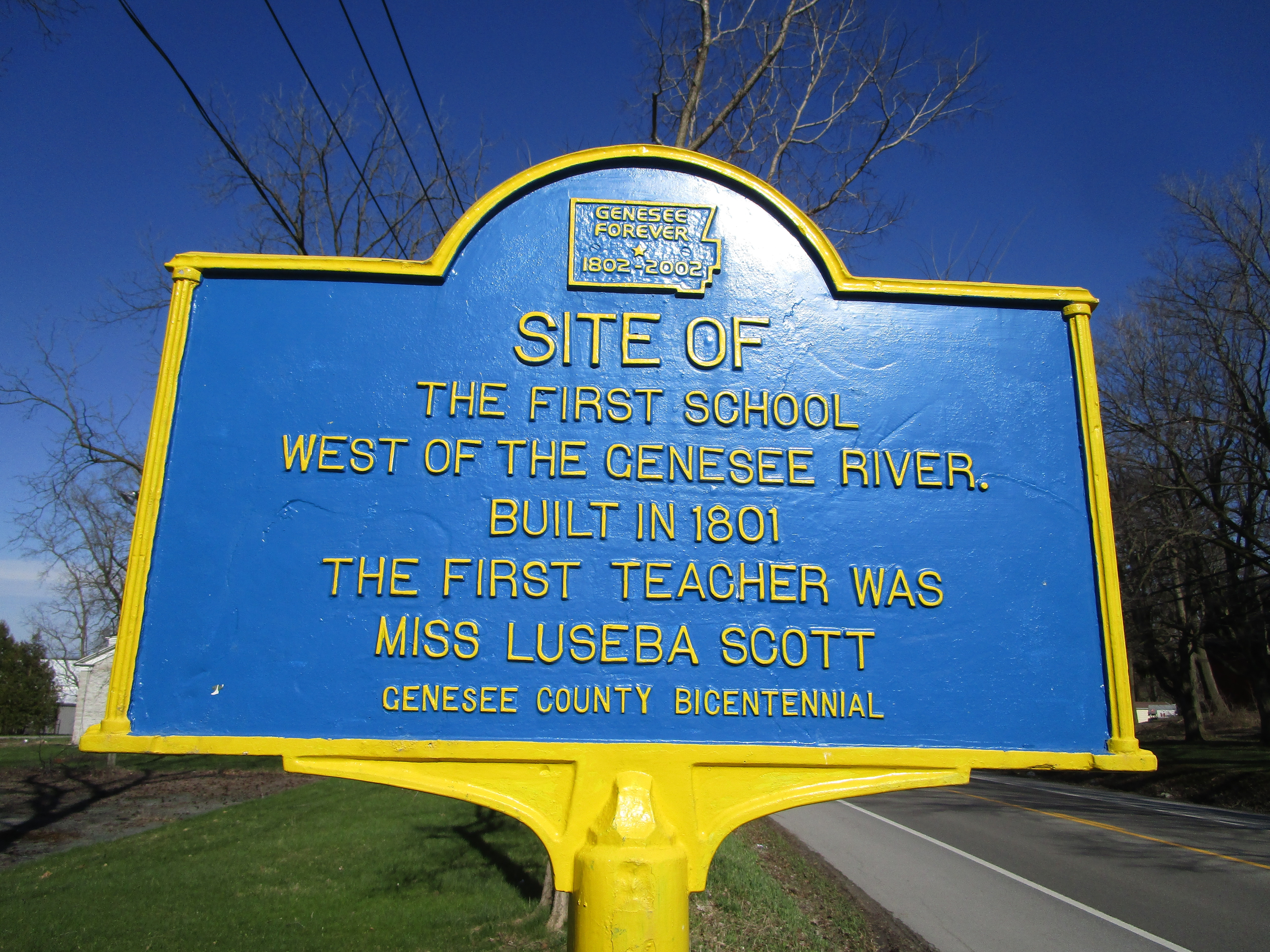 Site of the First School Marker
