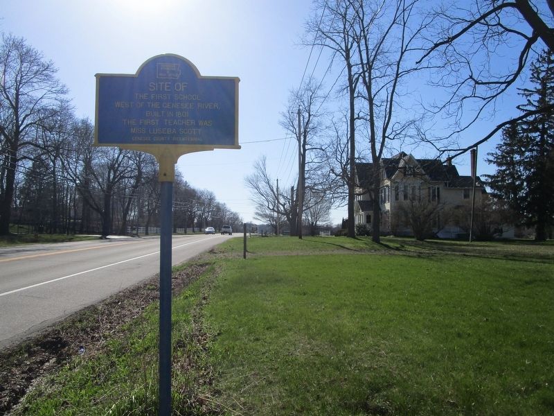 Site of the First School Marker. Click for full size. Site of the First School Marker image. Click for full size.