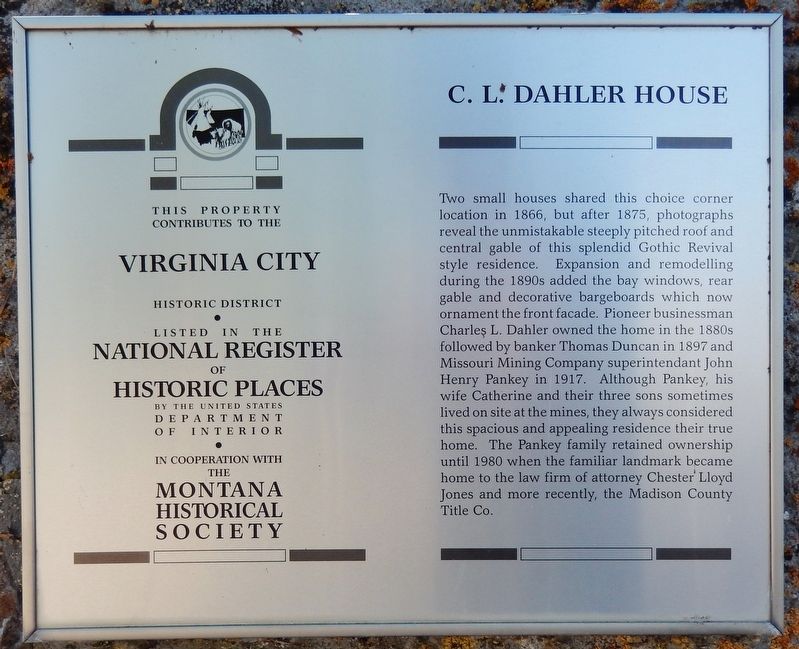 C. L. Dahler House Marker image. Click for full size.