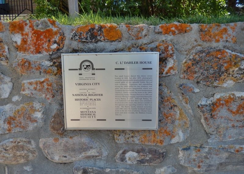 C. L. Dahler House Marker (<i>wide view</i>). Click for full size. C. L. Dahler House Marker (<i>wide view</i>) image. Click for full size.