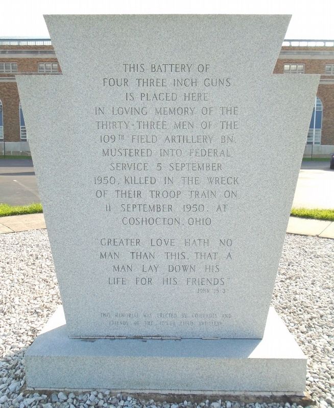 109th Field Artillery Battalion Memorial Marker image. Click for full size.