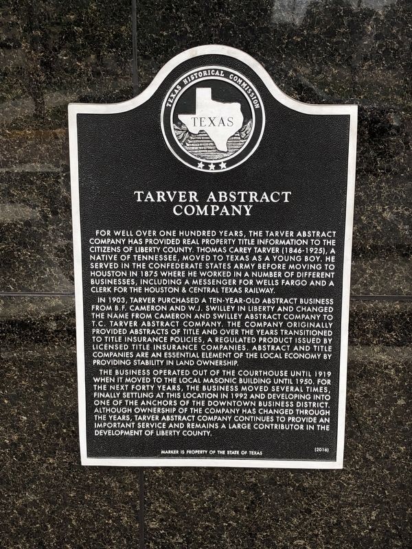Tarver Abstract Company Marker image. Click for full size.