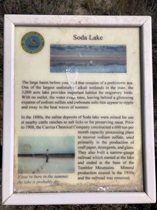 Soda Lake Marker. Click for full size. Soda Lake Marker image. Click for full size.