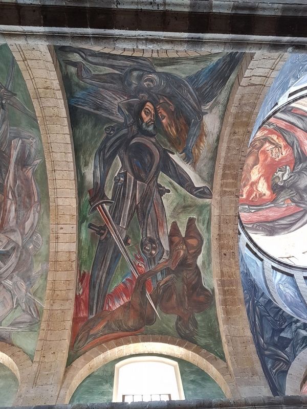 A mural of Hernn Cortez at the Hospicio Cabaas image. Click for full size.