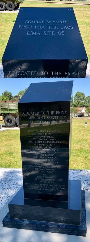 Combat Skyspot Memorial (top and front) image. Click for full size.