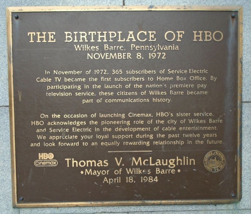 The Birthplace of HBO Marker image. Click for full size.