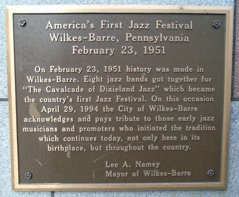 America's First Jazz Festival Marker. Click for full size. America's First Jazz Festival Marker image. Click for full size.