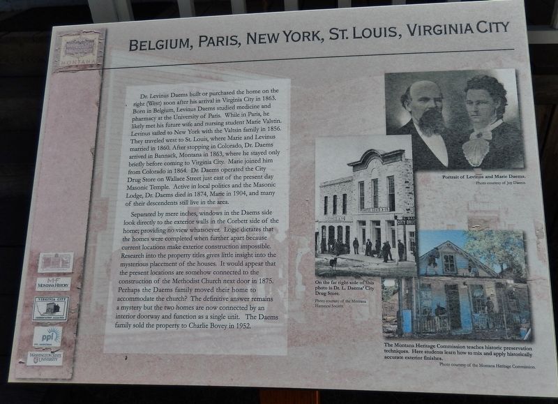 Belgium, Paris, New York, St. Louis, Virginia City Marker image. Click for full size.