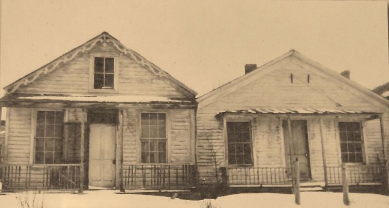 Marker detail: The Daems - Corbett homes before restoration, c. 1940s image. Click for full size.