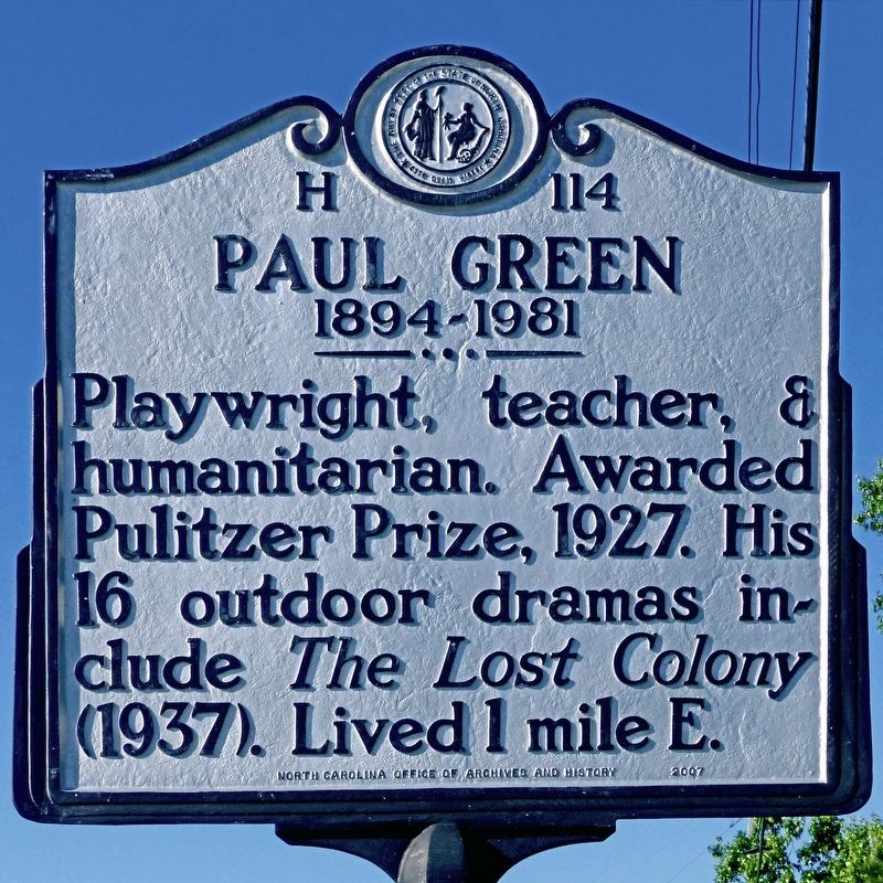 Paul Green Marker. Click for full size. Paul Green Marker image. Click for full size.