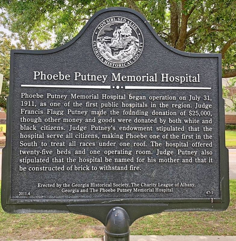 Phoebe Putney Memorial Hospital Marker image. Click for full size.