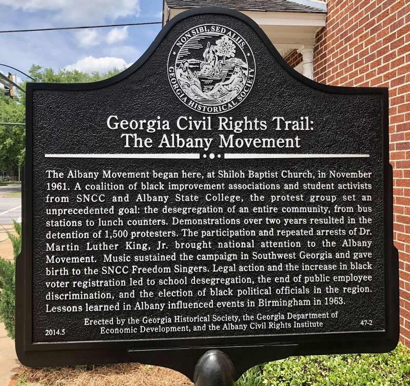 Georgia Civil Rights Trail: The Albany Movement Marker image. Click for full size.