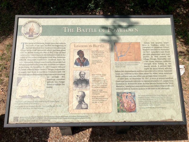 The Battle of Fowltown Marker image. Click for full size.