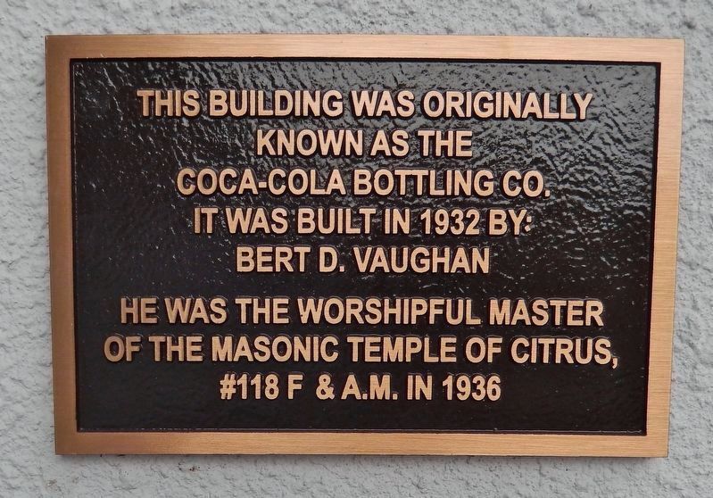 Original 1932 building dedication plaque (<i>mounted on building left of window tiles</i>) image. Click for full size.