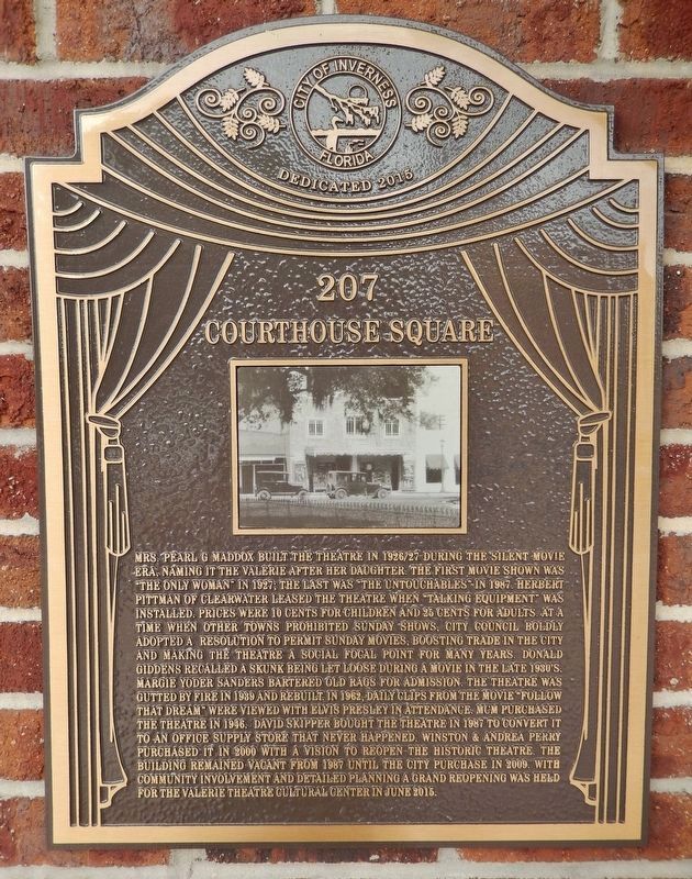 Valerie Theater Marker. Click for full size. Valerie Theater Marker image. Click for full size.
