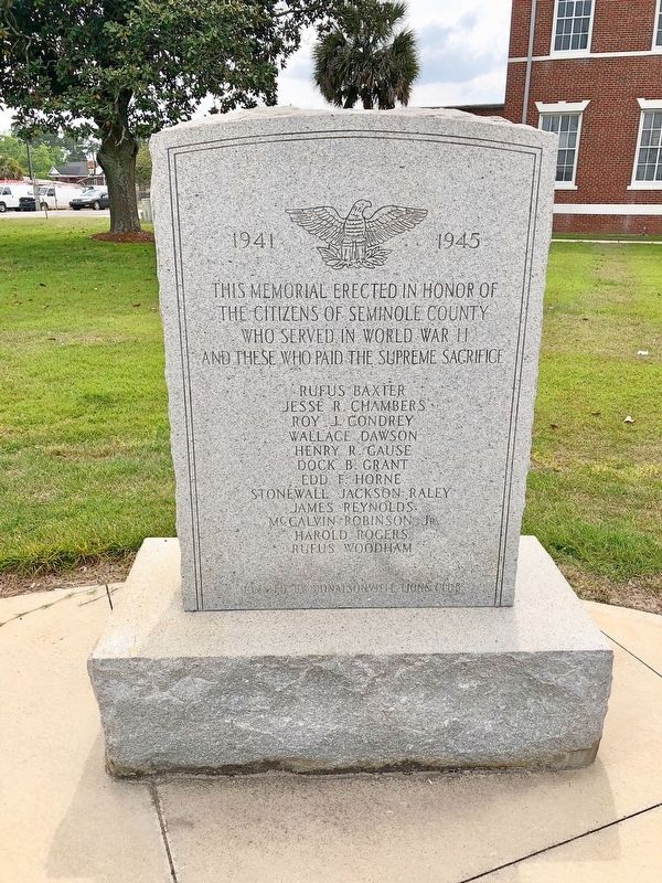 Seminole County World War II Memorial. Click for full size. Seminole County World War II Memorial image. Click for full size.