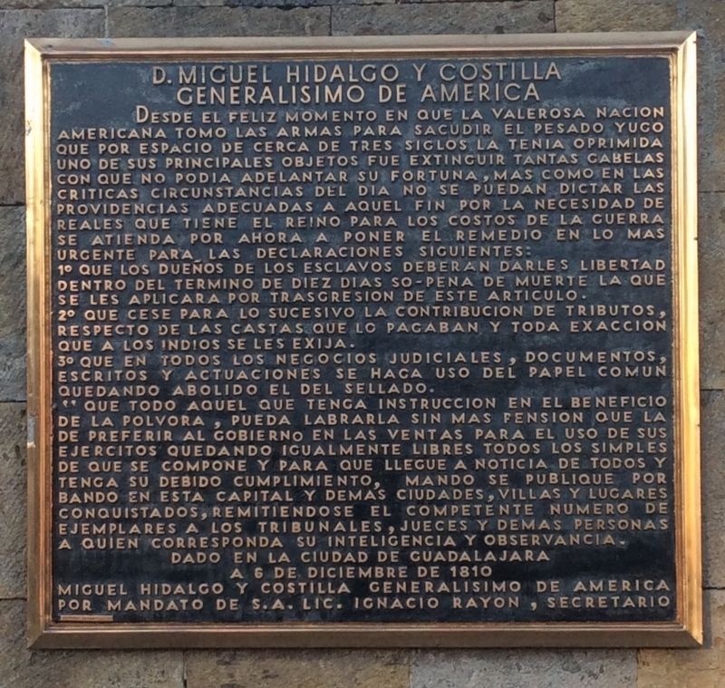 Miguel Higaldo's Edict Against Slavery Marker image. Click for full size.