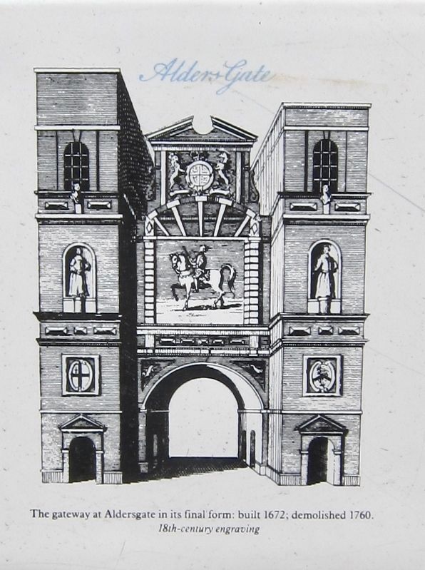The London Wall Walk - 21 Marker Detail: Alders Gate image. Click for full size.