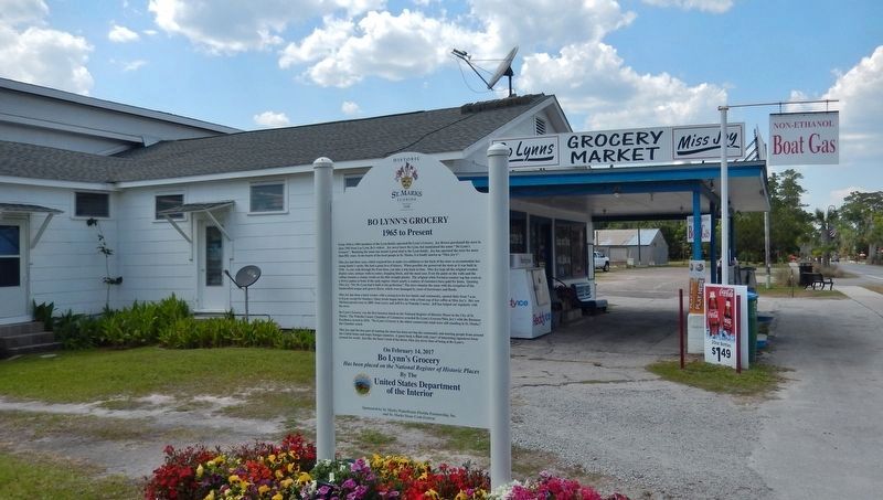 Bo Lynn's Grocery Marker (<i>back side; wide view; looking north toward Bo Lynn's Grocery</i>) image. Click for full size.