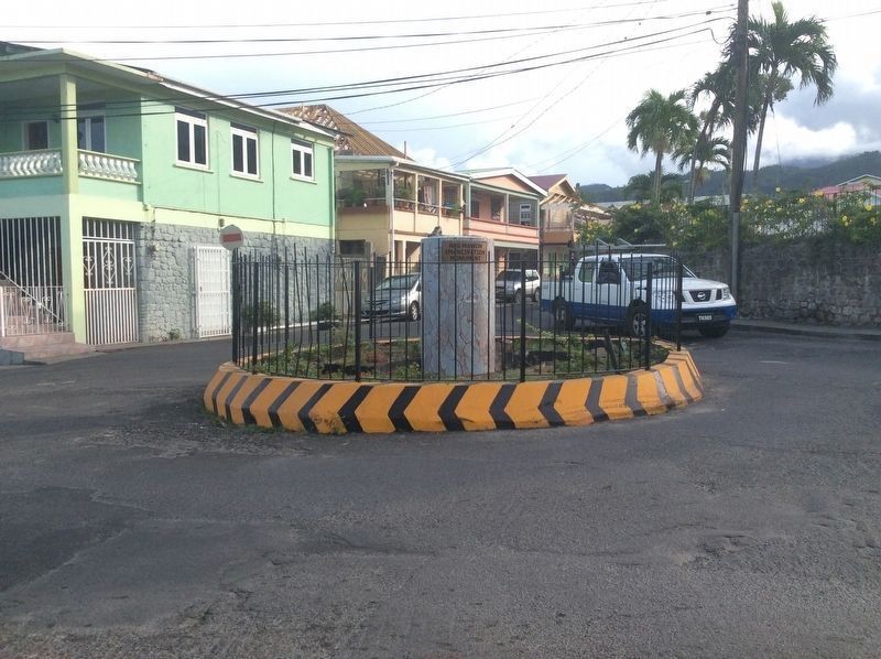Neg Mawon Emancipation Monument was completely toppled during Hurricane Maria in September 2017. Click for full size. Neg Mawon Emancipation Monument was completely toppled during Hurricane Maria in September 2017 image. Click for full size.