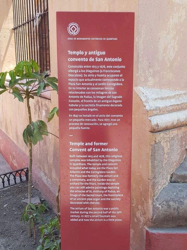 Temple and former Convent of San Antonio Marker image. Click for full size.
