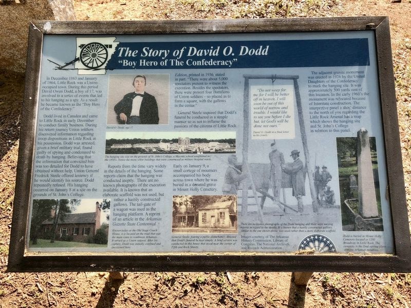 <i>The Story of David O. Dodd </i> Marker image. Click for full size.