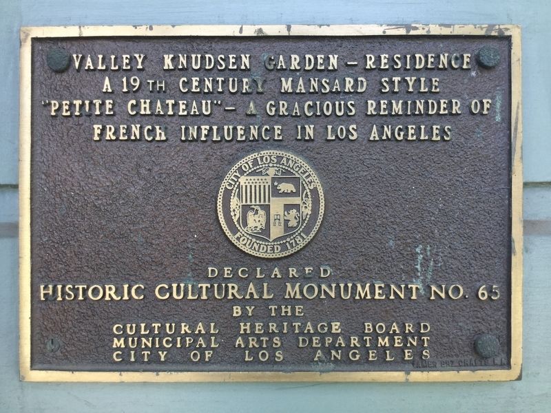 Valley Knudsen Garden Residence Marker image. Click for full size.