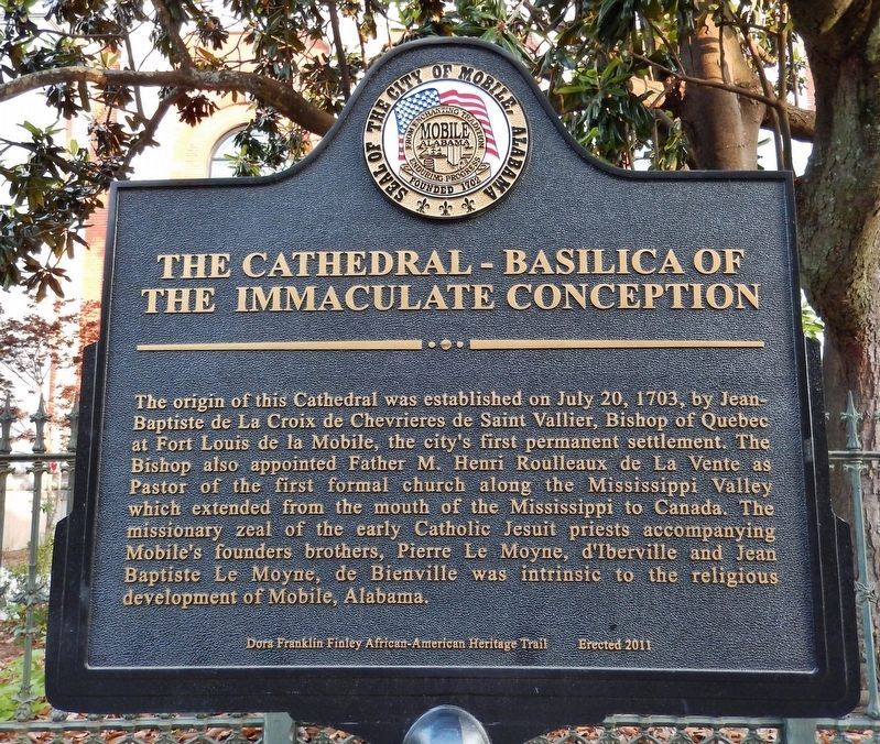 The Cathedral-Basilica of the Immaculate Conception Marker (<i>front side</i>) image. Click for full size.