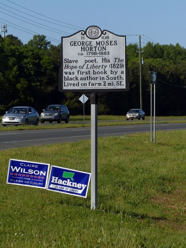 George Moses Horton Marker. Click for full size. George Moses Horton Marker image. Click for full size.