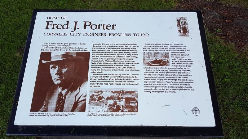 Home of Fred J. Porter Marker image. Click for full size.