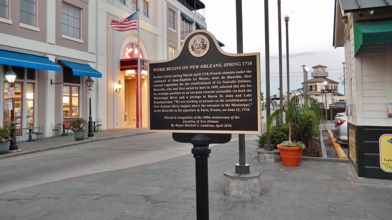 Work Begins on New Orleans Marker (<i>wide view; looking south along Toulouse Street</i>) image. Click for full size.