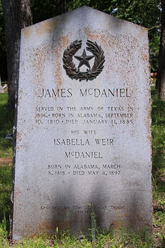James McDaniel Grave Marker image. Click for full size.