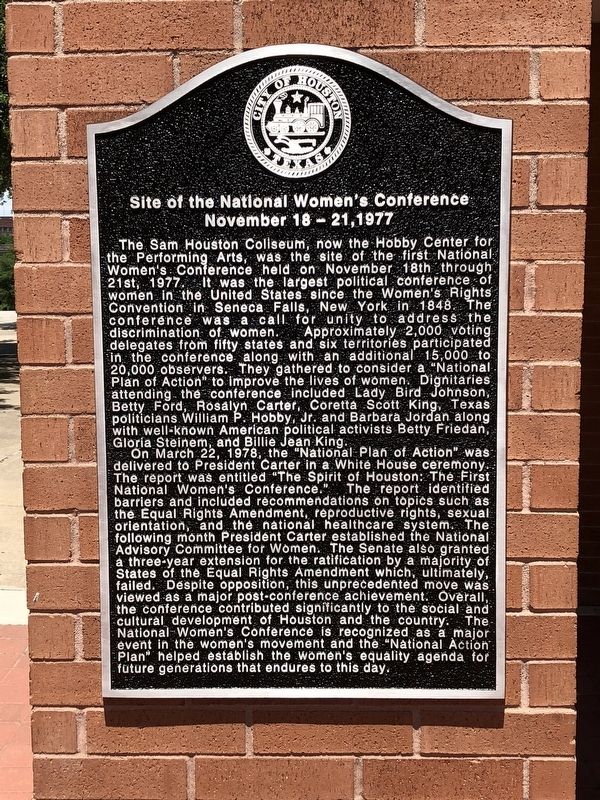 Site of the National Women's Conference Marker image. Click for full size.