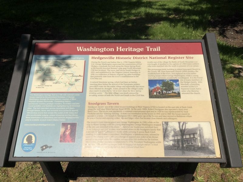 Hedgesville Historic District National Register Site Marker image. Click for full size.
