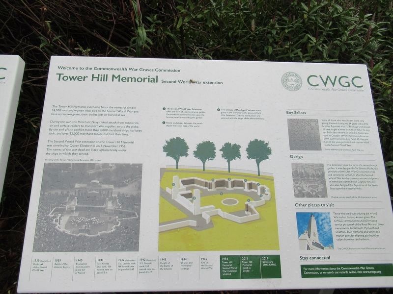 The Tower Hill Memorial Second World War extension Marker image. Click for full size.