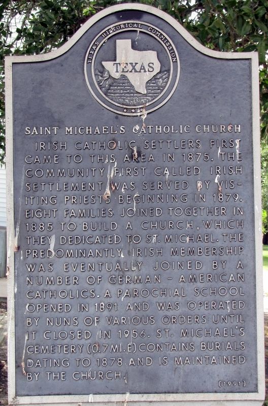 Saint Michael's Catholic Church Texas Historical Marker image. Click for full size.