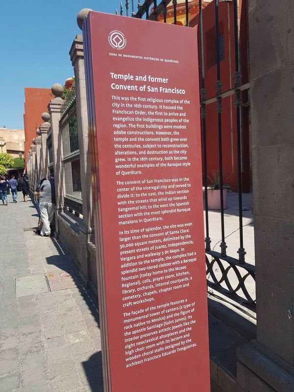 Temple and former Convent of San Francisco Marker English text image. Click for full size.