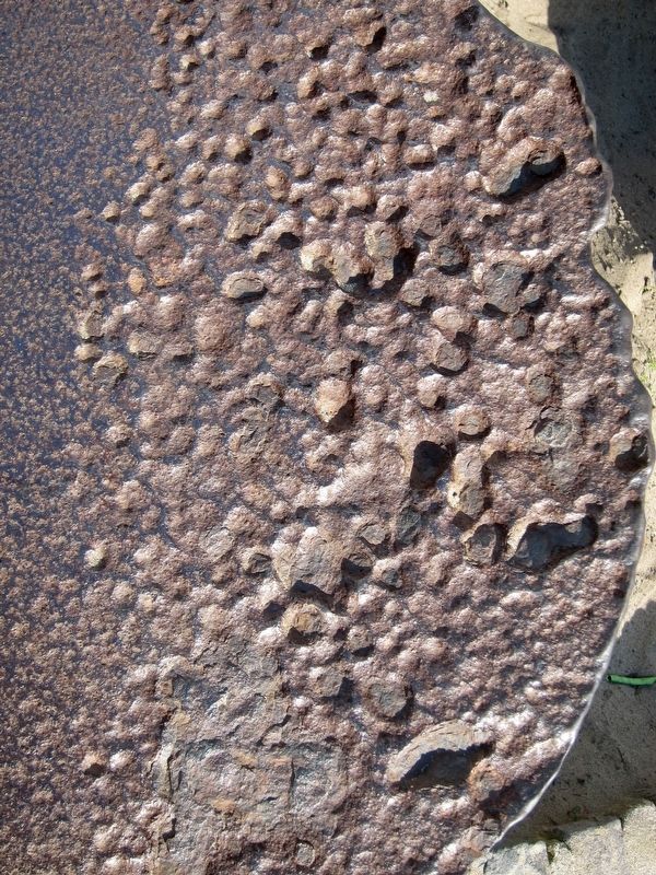 Closeup of propeller from <i>Klamath</i>, showing evidence of cavitation image. Click for full size.