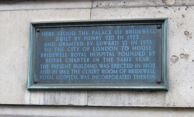 The Palace of Bridewell Marker image. Click for full size.