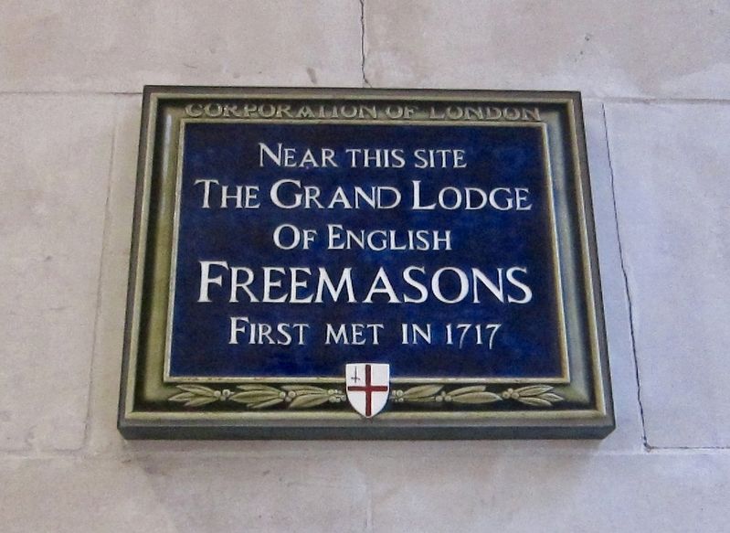 The Grand Lodge of English Freemasons Marker image. Click for full size.