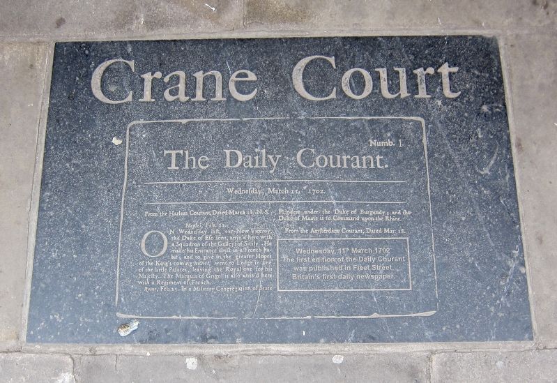 Crane Court Marker image. Click for full size.