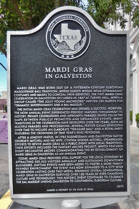 Mardi Gras in Galveston Marker image. Click for full size.