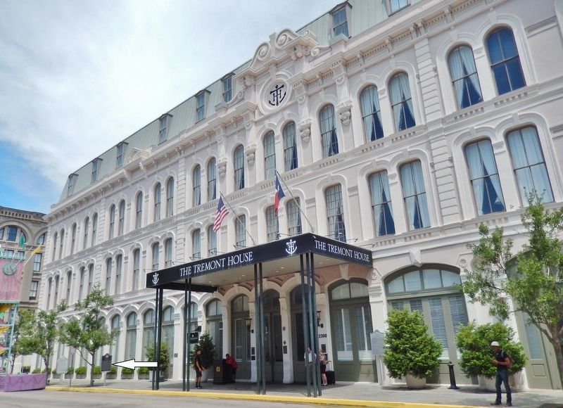 The Tremont House Hotel (<i>marker visible left of main entrance, near street</i>). Click for full size. The Tremont House Hotel (<i>marker visible left of main entrance, near street</i>) image. Click for full size.