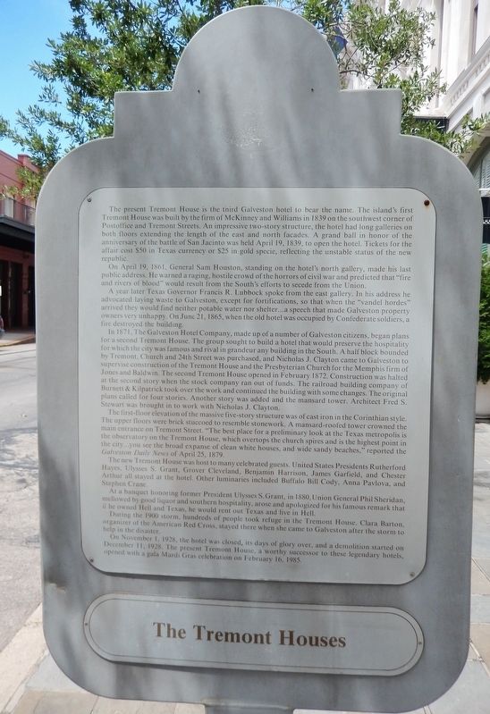 The Tremont Houses Marker image. Click for full size.