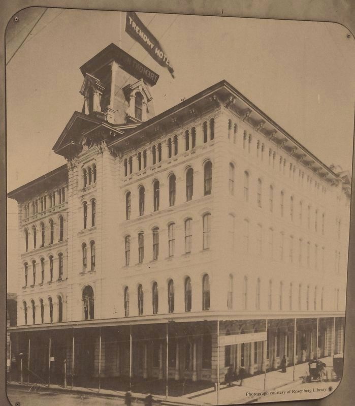 Marker detail: (side two) photo of 2nd (1871) Tremont Hotel image. Click for full size.