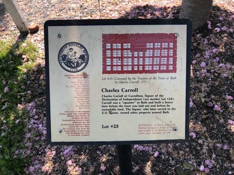 Charles Carroll Marker image. Click for full size.